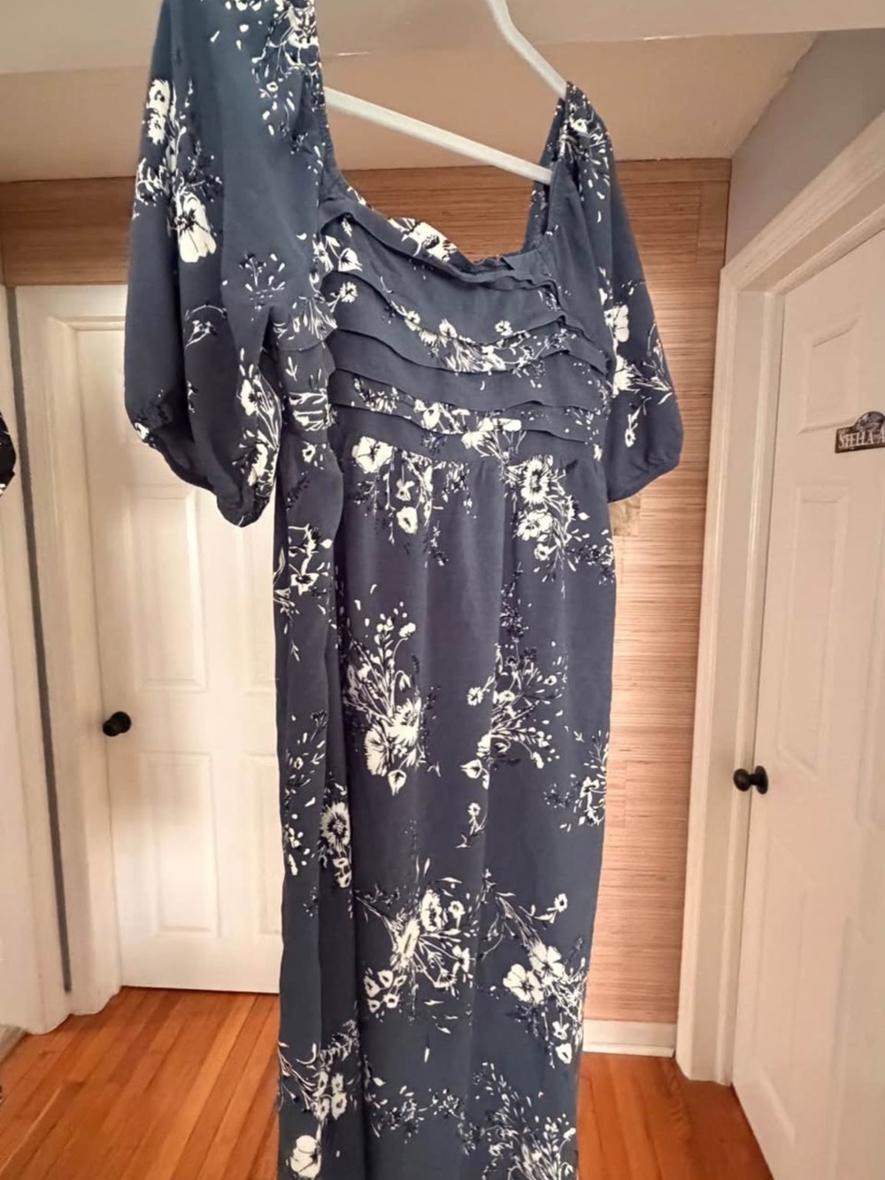 Maurices blue and White Floral Midi Dress